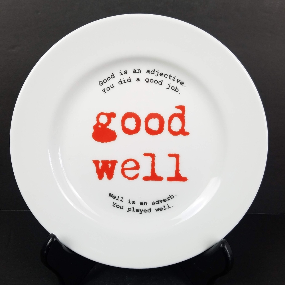 grammarWare Good Well Good English Grammar Small Plate Tuxton